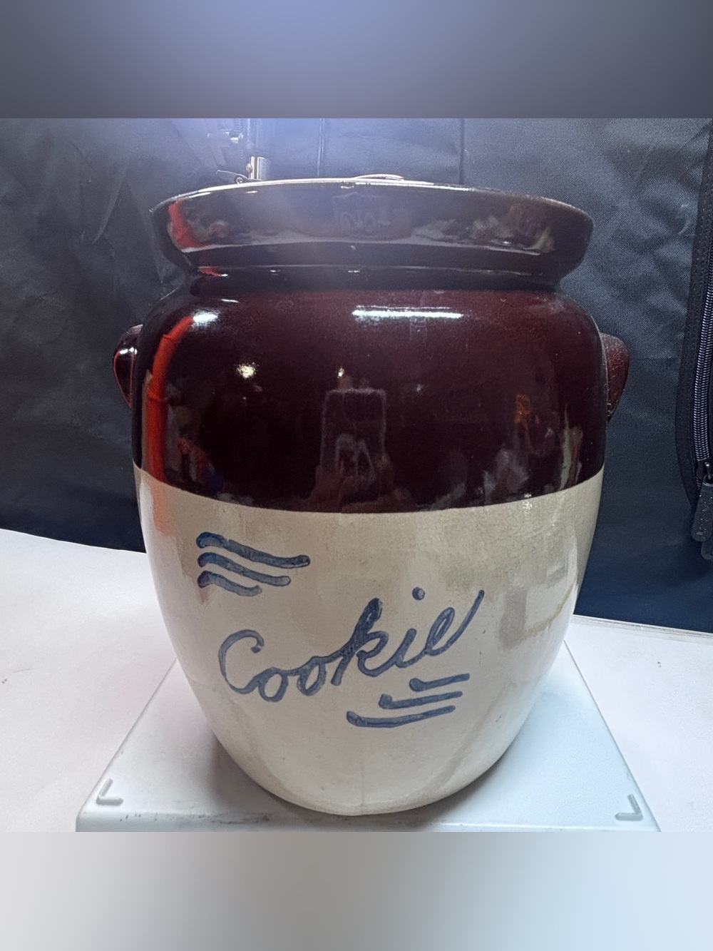 Cookie Crock Bean Pot Look Farmhouse COOKIE JAR Brown Drip Robinson Ransbottom